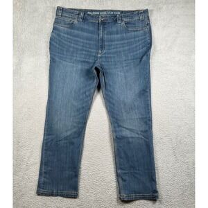 Duluth Trading Co Ballroom Double Flex Jeans Mens 46x34 Relaxed Fit Blue Denim
